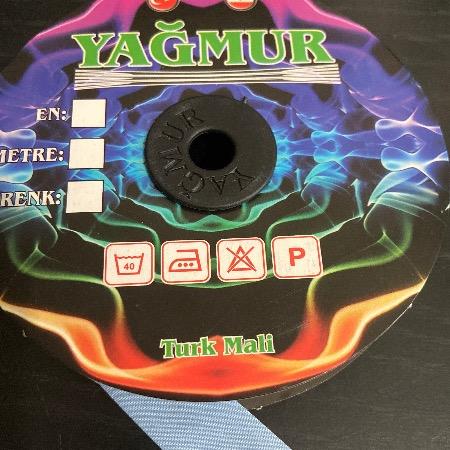 نوار اریب کتان ترک آبی روشن