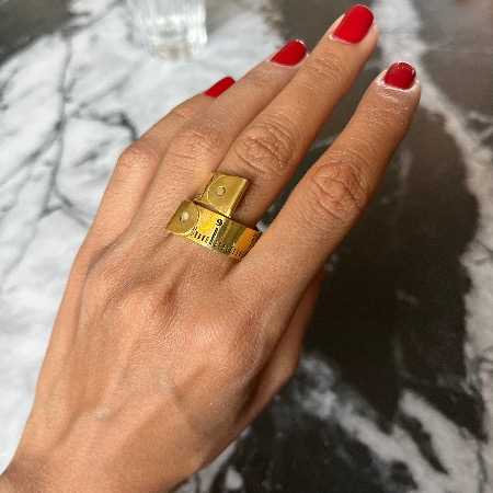 انگشتر طرح متر نقره روکش طلا