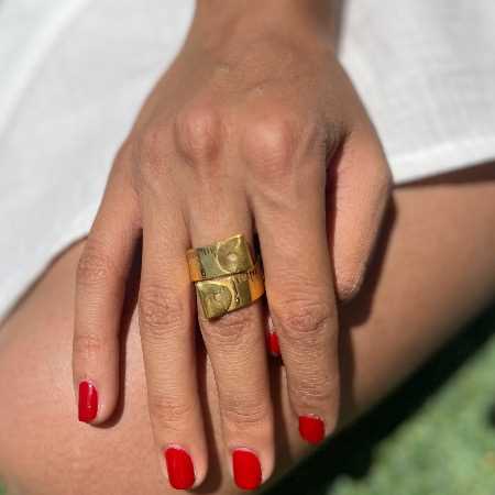 انگشتر طرح متر نقره روکش طلا